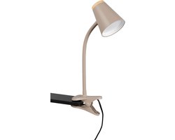 REALITY PONGO - Klemlicht - Beige - incl. 1x SMD 4,5 W - Flexibel - LED-printplaat met hoog voltage - Niet dimbaar - Klemlamp