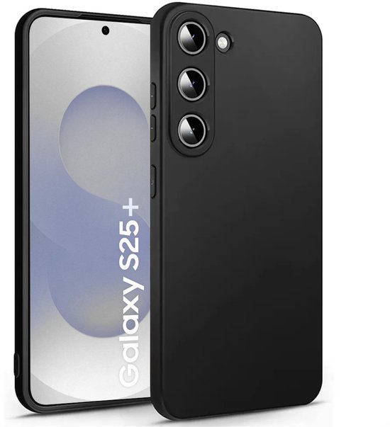 Coque Zwart compatible avec Samsung Galaxy S25 (S25 PLUS) - Coque arrière en Siliconen noir - Coque arrière en TPU - Zwart