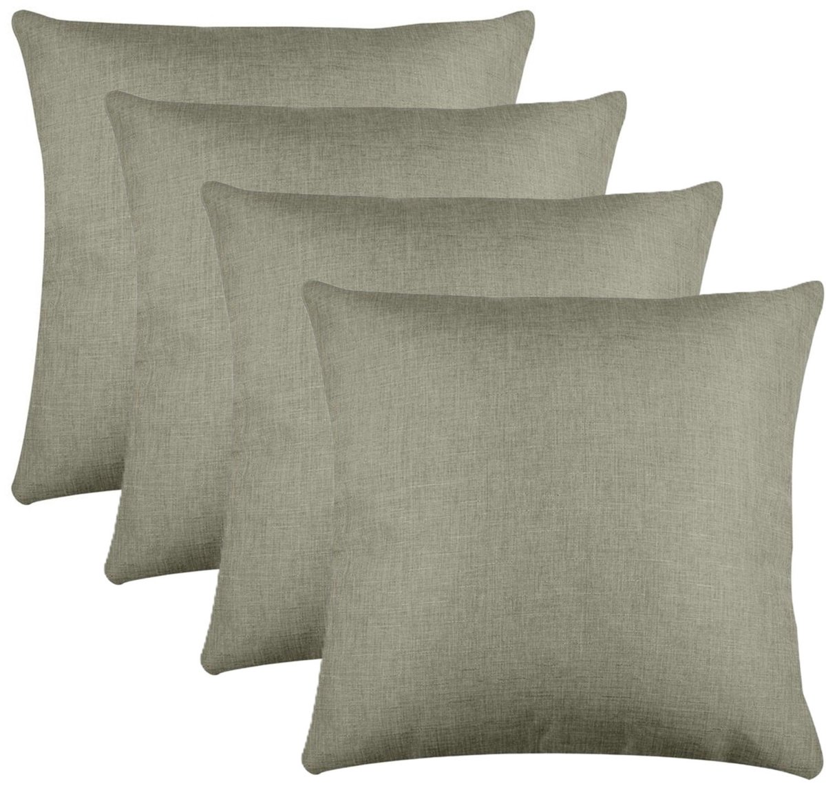 Stof Textile sierkussen Bea - 4x - groen - 50 x 50 cm - bank kussens - zitkussens - binnen/buiten - polyester