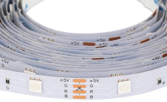 Atmosphera LED Strip met afstand bediening - 500 cm - op batterij - gekleurde of witte lampjes - slaapkamer - podium van Atmosphera — afbeelding 5