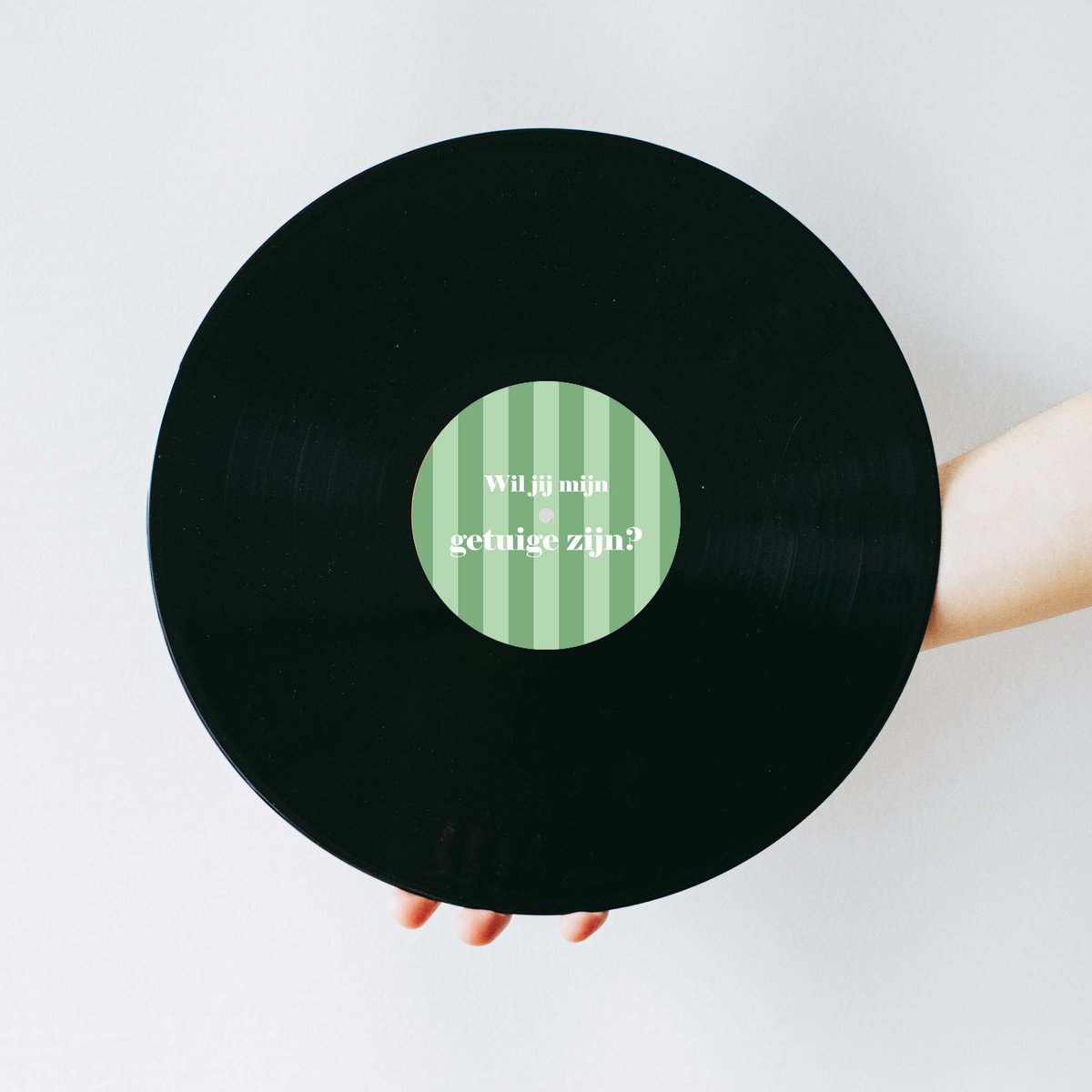 Vinylplaat - Lp - Vinyl plaat - Muziek cadeau - Getuige vragen - Wil jij mijn getuige zijn - Getuige vragen cadeau - Green stripes design