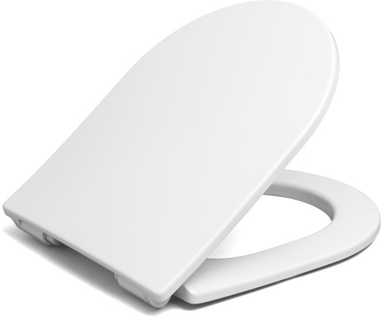 Plieger Milano Toiletbril - D-Vorm WC Bril - Duroplast - Wit - Met Deksel - Softclose - Quick Release