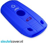 Autosleutel Hoesje geschikt voor BMW - SleutelCover - Silicone Autosleutel Cover - Sleutelhoesje Blauw