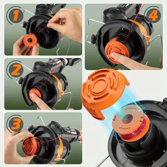 Worx WA0010 Vervangende Grastrimmer Spool, 0,07-Inch Diameter, Hoge Prestatie Lijn met Snelle Installatie voor Worx Grastrimmer van WORX — afbeelding 4