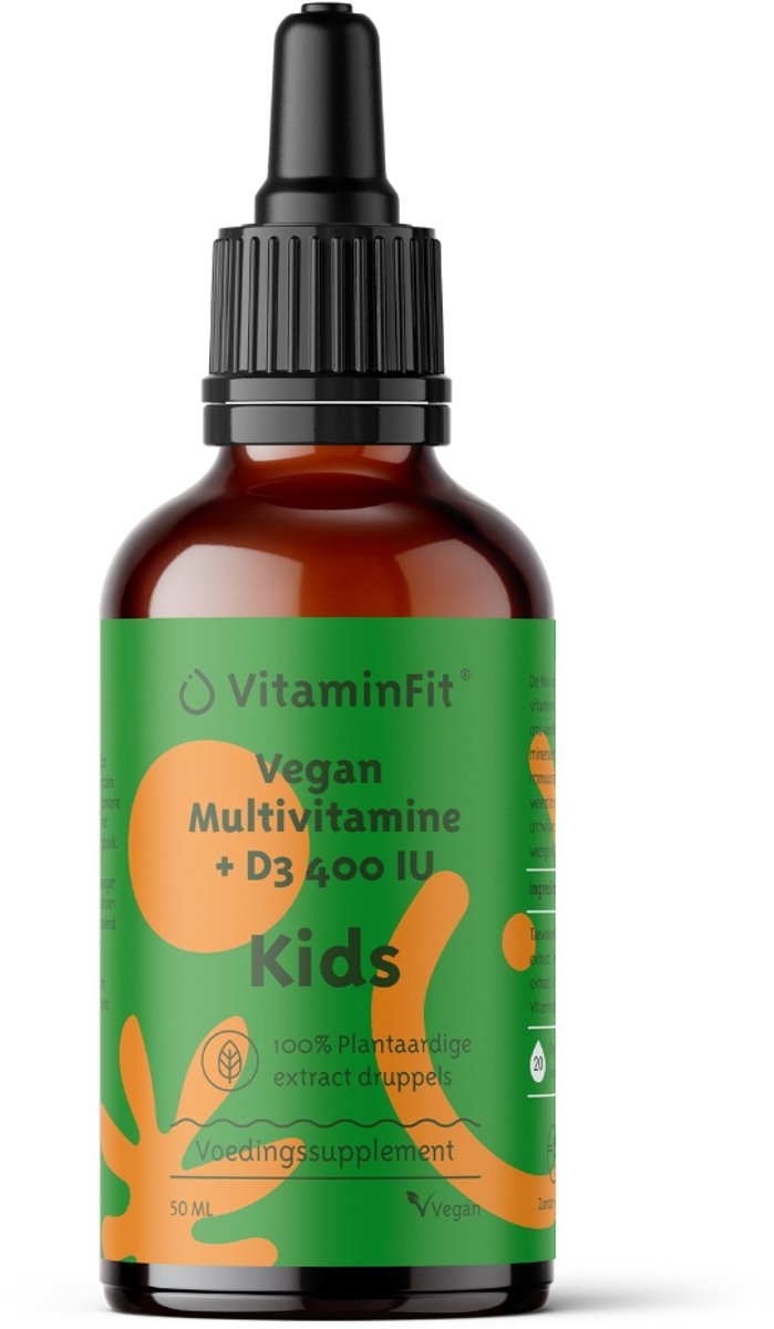 Goedkoopste VitaminFit Multivitamine Kinder D3 Druppels - 100 Natuurlijk & Plantaardig - Vloeibaar - 50 ML