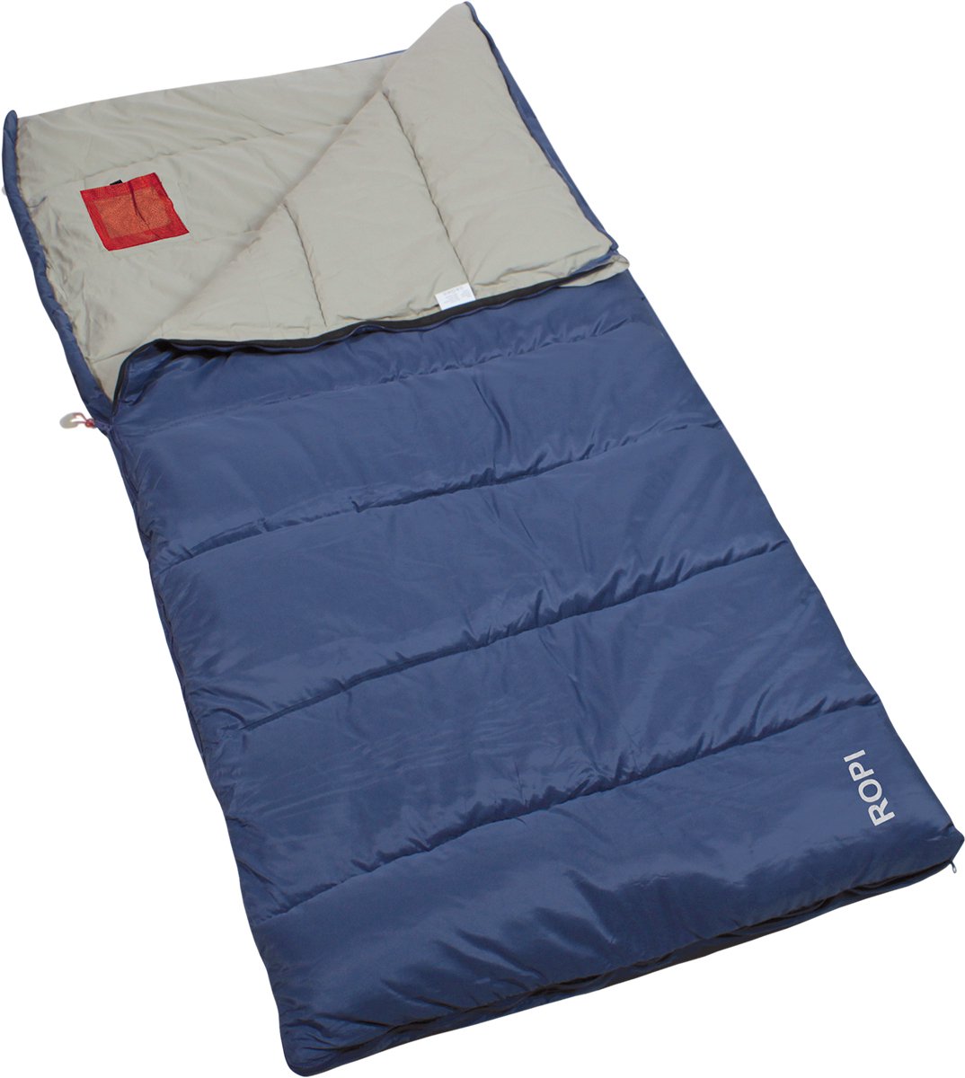 Polydaun Ropi - junior slaapzak - travel - ripstop - GRS 3D Polarsoft® vulling - blauw/grijs - 70x160 cm