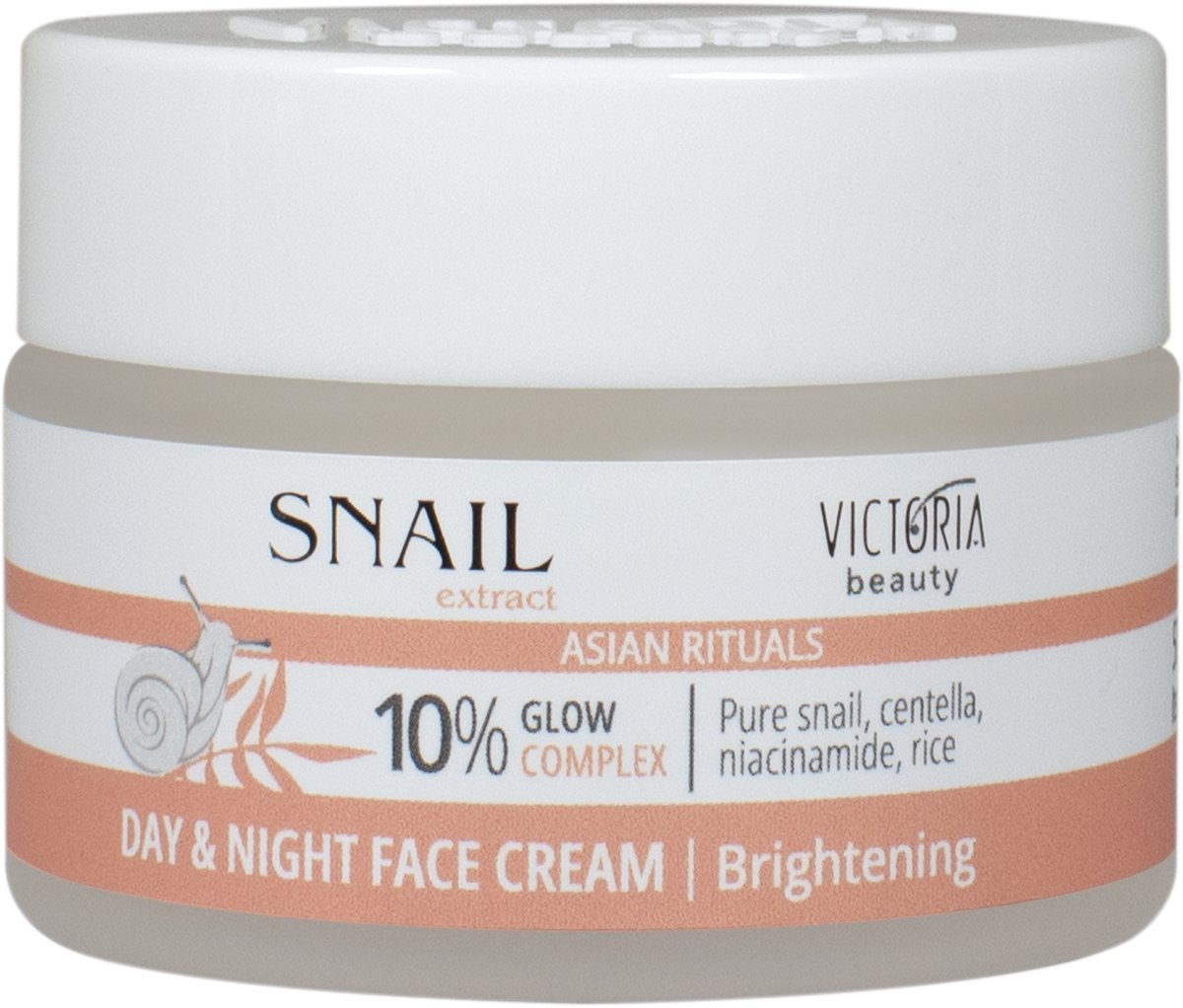 Victoria Beauty Slakkenextract Gezichtscrème – 50ml – Verhelderende Dag- & Nachtcrème met Puur Slakkenextract – Tegen Pigmentvlekken, Doffe Huid & Droogheid – Zijdezachte Hydratatie & Stralende Teint