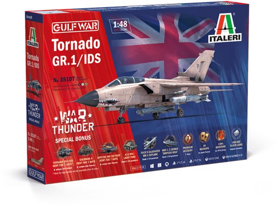Italeri Modelbouwpakket Militaire voertuigen - 35107 Tornado GR.1/IDS - Straaljager - War Thunder Special BONUS! Plastic - 1:48 - Modelbouw