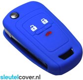 Autosleutel Hoesje geschikt voor Chevrolet - SleutelCover - Silicone Autosleutel Cover - Sleutelhoesje Blauw