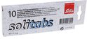 Verpakking met 10 Solitabs speciale reinigingstabletten voor koffiemachines, 10 x 1,5 g.