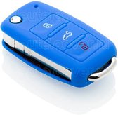 Autosleutel Hoesje geschikt voor Volkswagen / VW - SleutelCover - Silicone Autosleutel Cover - Sleutelhoesje Blauw