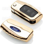 Autosleutel Hoesje geschikt voor Ford - SleutelCover - TPU Autosleutel Cover - Sleutelhoesje Hoogglans Goud