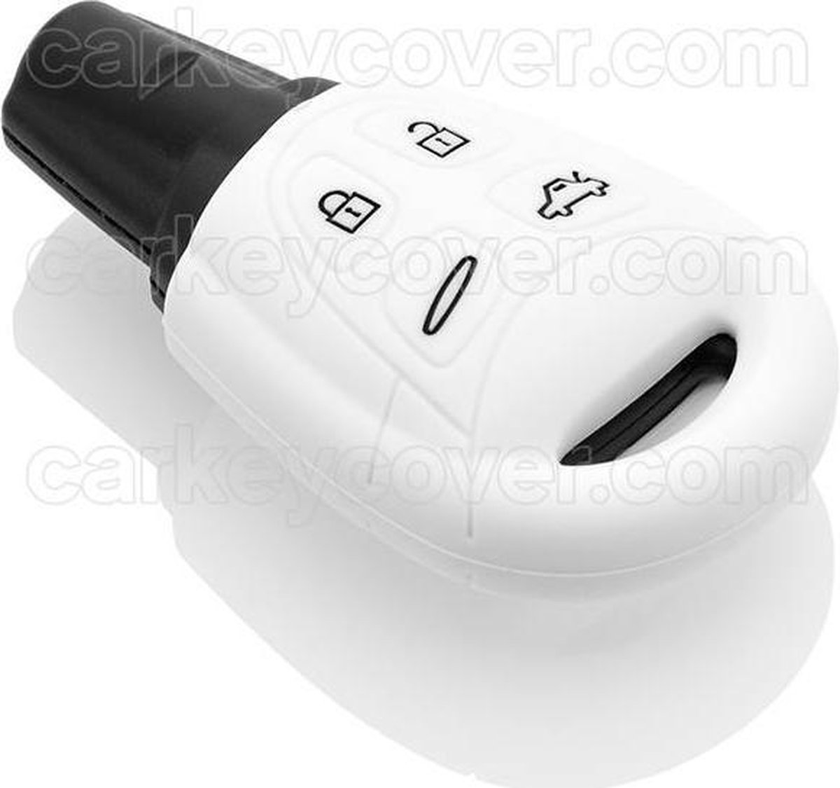 Autosleutel Hoesje geschikt voor Saab - SleutelCover - Silicone Autosleutel Cover - Sleutelhoesje Wit