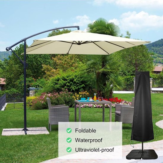 LAMUNI Parasolhoes Waterdicht Beschermhoes voor Parasol 3-5m, Parasol Beschermhoes met stang, 420D Oxford-Stof Tuinparasolhoes, Parasolafdekking, Hoes voor Parasol Buiten, 240x58/58cm LAMUNI Parasolhoes Waterdicht Beschermhoes voor Parasol 3-5m, Parasol Beschermhoes met stang, 420D Oxford-Stof Tuinparasolhoes, Parasolafdekking, Hoes voor Parasol Buiten, 240x58/58cm