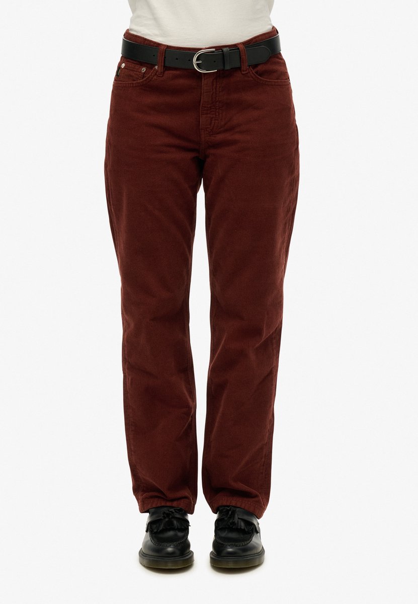 Superdry Corduroy broek met rechte pijpen Dames Broeken Bruin