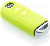 Autosleutel Hoesje geschikt voor Mazda - SleutelCover - Silicone Autosleutel Cover - Sleutelhoesje Lime groen