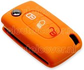 Peugeot SleutelCover - Oranje / Silicone sleutelhoesje / beschermhoesje autosleutel