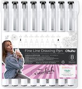 Creachick X Ohuhu Fineliner drawing pen zwart - set van 8