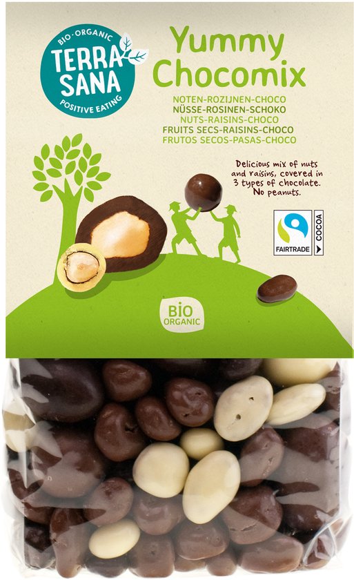 TerraSana Yummy chocomix noten rozijnen choco bio (200g) NL-BIO-01