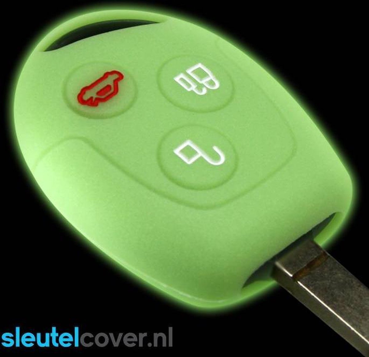 Autosleutel Hoesje geschikt voor Ford - SleutelCover - Silicone Autosleutel Cover - Sleutelhoesje Glow in the dark / Lichtgevend