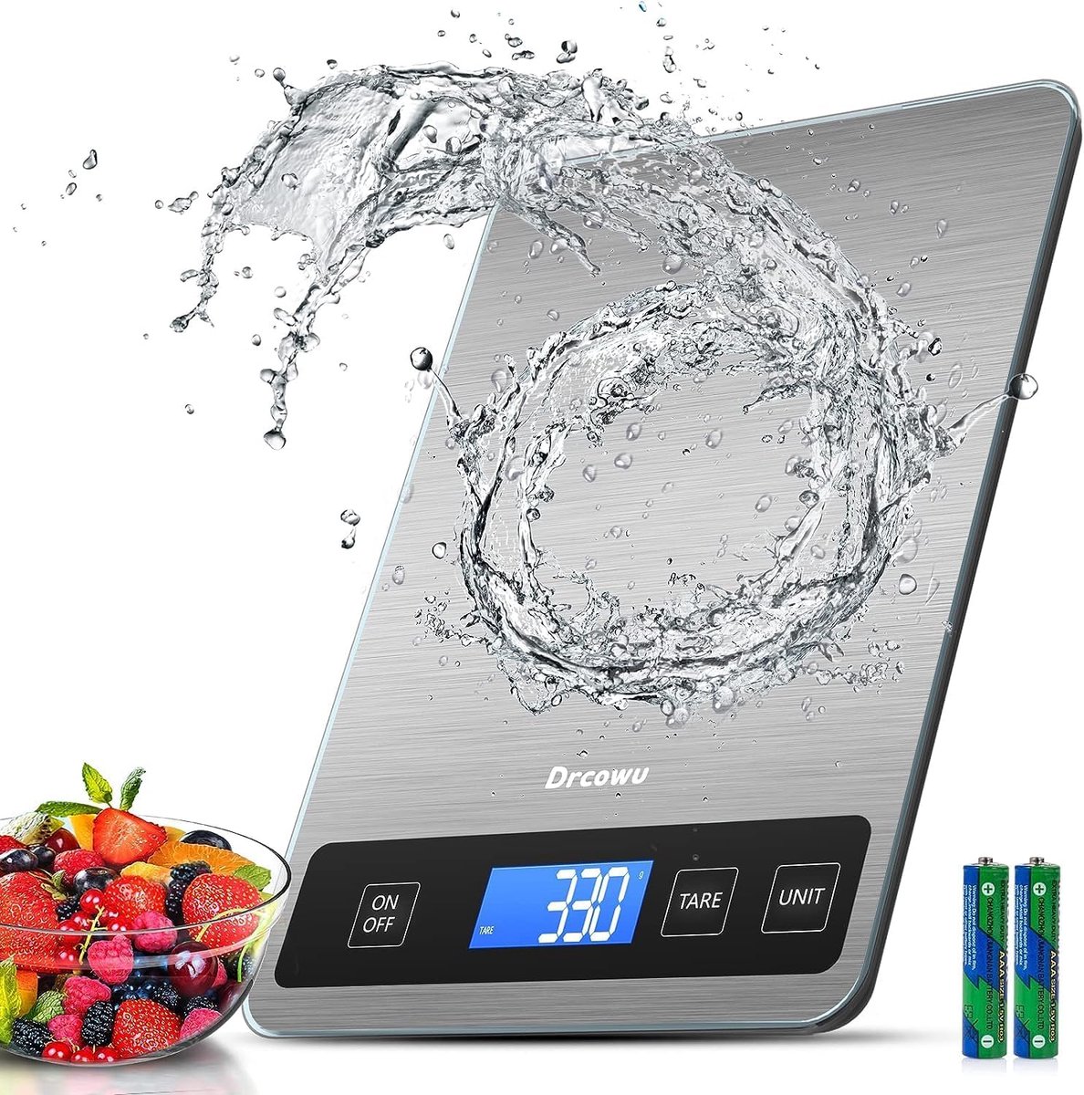 Digitale Keukenweegschaal tot 15 kg - Voedselweegschaal met Tarrafunctie en HD LCD-scherm