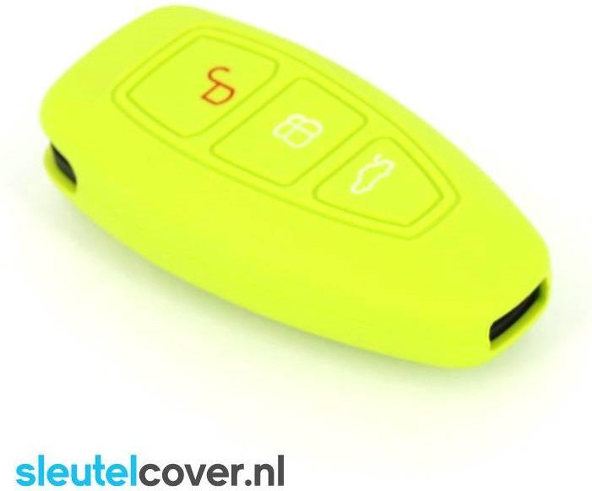 Autosleutel Hoesje geschikt voor Ford - SleutelCover - Silicone Autosleutel Cover - Sleutelhoesje Lime groen