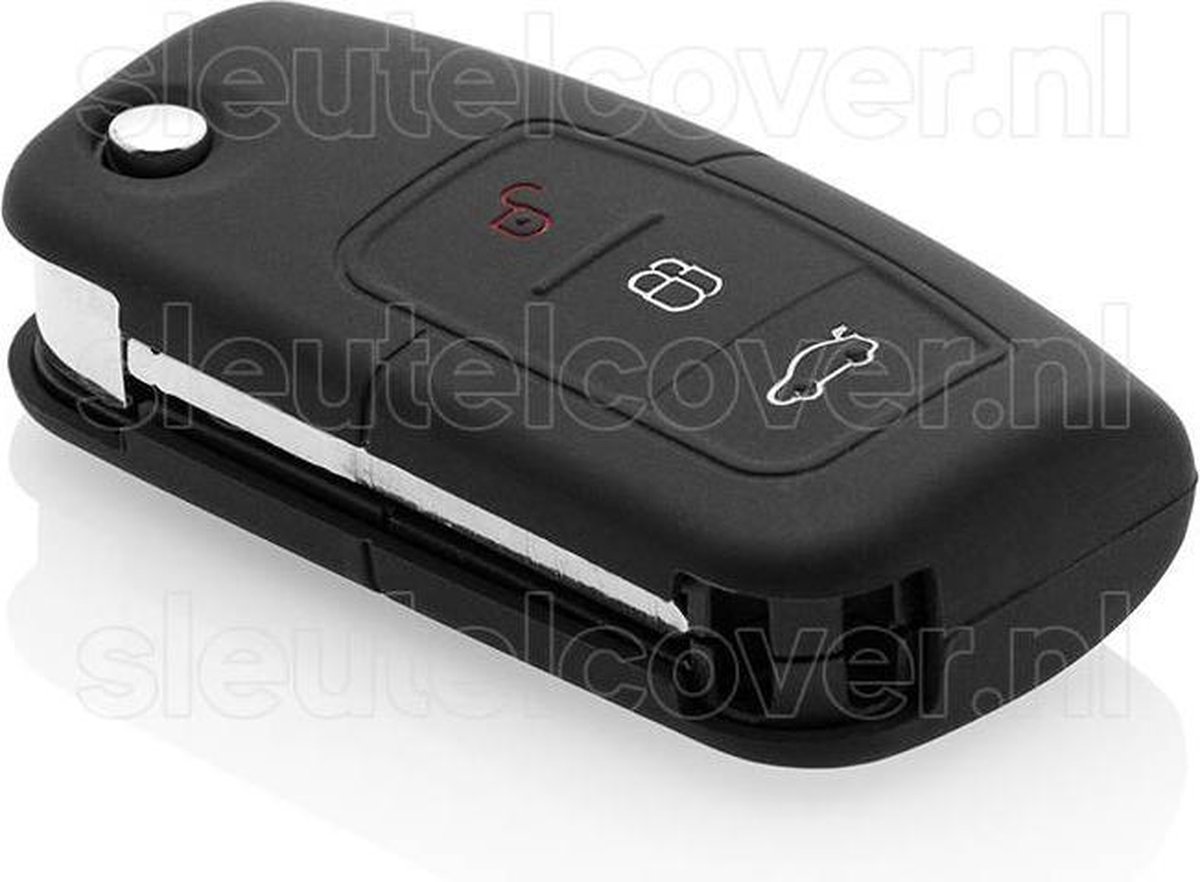 Autosleutel Hoesje geschikt voor Ford - SleutelCover - Silicone Autosleutel Cover - Sleutelhoesje Zwart