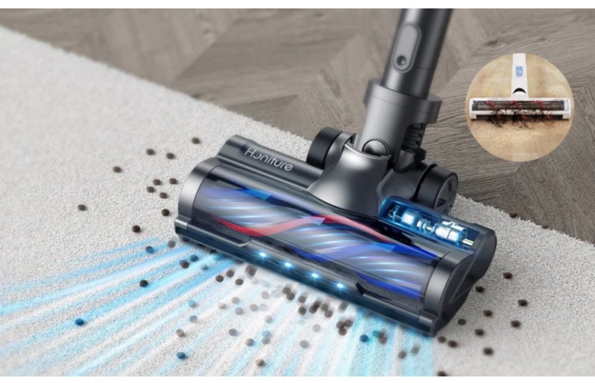 Honiture S12 Draadloze Steelstofzuiger met Turboborstel - afbeelding 3