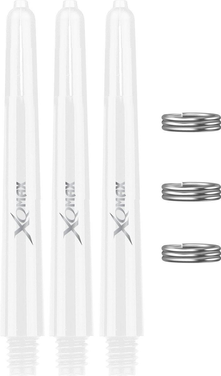 XQMax Dart Shafts - 5 Sets (15 stuks) - Inbetween - Wit - Plus Veerringetjes - Darts Shafts van Merkloos — afbeelding 2