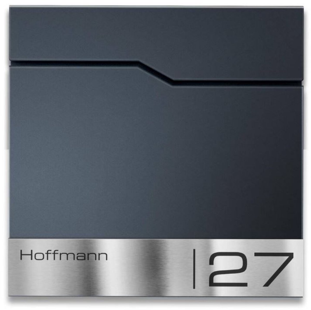 BR12 Brievenbus antraciet met naam en huisnummer 37x37x8.5cm