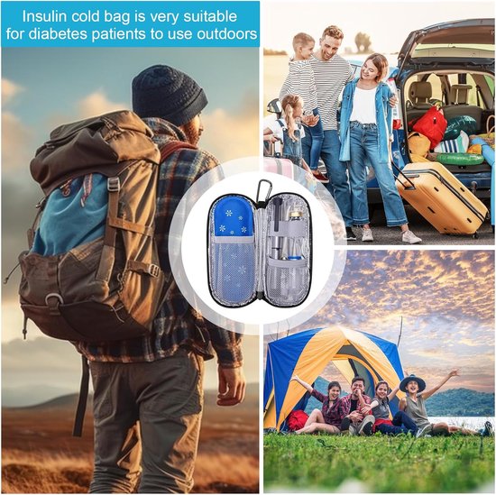 Diabetes koeltas - koeltas- diabetes etui - 2 Stuks - insuline spuiten - reis etui - Geen gel pack inbegrepen van Travando — afbeelding 4