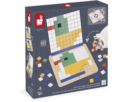 foto van Janod - Mozaïek Symmetrie En Codering - Educatief Spel Om Coderen En Symmetrie Te Leren - Ontworpen In Samenwerking Met Een Leerkracht - Geschikt Vanaf 5 Jaar