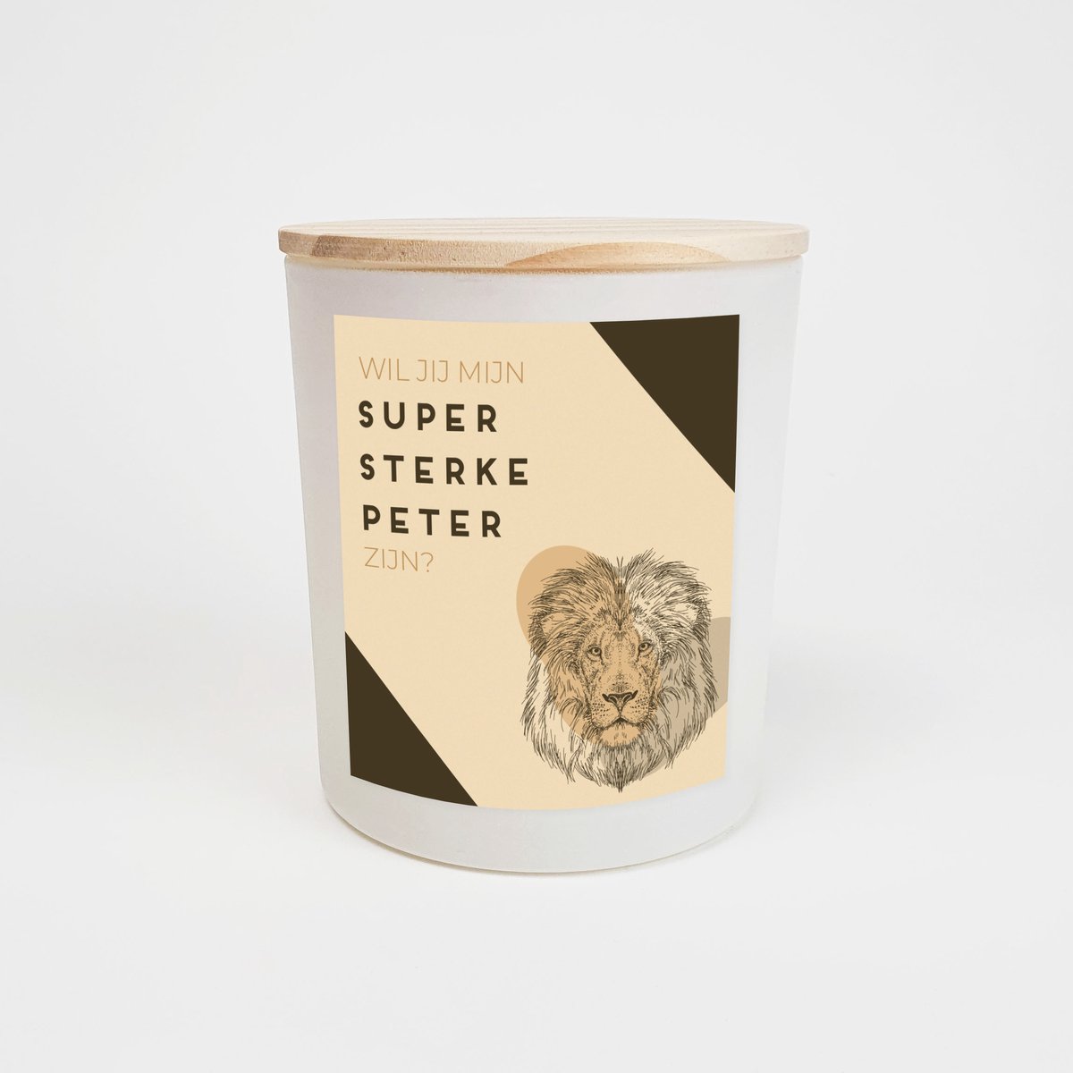 Geurkaars in glas - Peter vragen - Wil jij mijn peter zijn - Geurkaarsen geschenkset - Geurkaars - WIT - Animal strength design