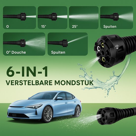 Draadloze Hogedrukreiniger - 7-in-1 Design - 160 bar - Auto & Terrasreiniger - Hogedrukspuit - 21V Accu - Draagbare mobiele reiniger van Merkloos	 — afbeelding 2