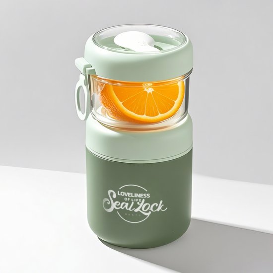 Pot de yaourt à emporter - 860 ml - Pot de muesli - Pots de flocons d'avoine pour la nuit - Pot à soupe - Tasse à lunch - Pot à lunch - Étanche - Isotherme - Avec cuillère - Lavable au lave-vaisselle - Acier inoxydable - Vert