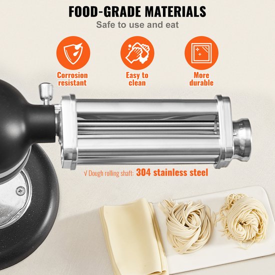 Pastahulpstuk voor KitchenAid Standmixer, 231x71x53 mm, Roestvrij Staal, 8 Instellingen Aanpasbare Dikte van KitchenAid — afbeelding 5