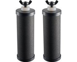 Waterfiltervervanging, actieve koolstof reinigingselementen, eenvoudig te vervangen, compatibel met de meeste zwaartekracht-waterfiltersystemen, 2-pak, zwart