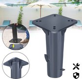 Porte-parapluie Plaque de base universelle Douille de sol pour parapluie suspendu Parasol Porte-parapluie Parasol de jardin Parasol à manivelle Plein air Ancrage au sol robuste Douille de sol Gris foncé
