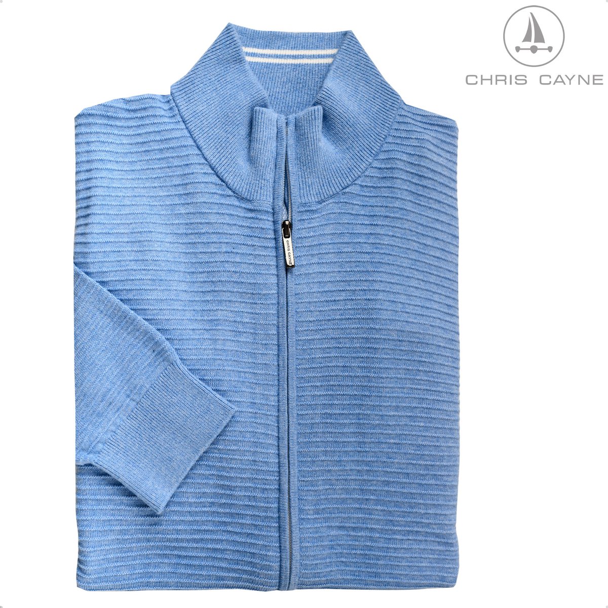Chris Cayne herenvest - M - blauw - melange - steekzakken - structuur - valt ruim - met stretch - Dun vest - Katoen - gebreid