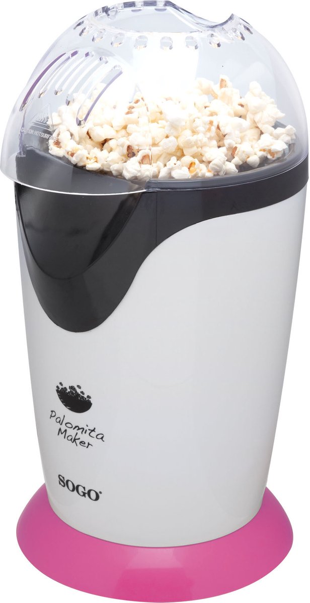 Sogo - Popcornmaker – werkt op hete lucht – popcorn binnen 3 minuten — afbeelding 4