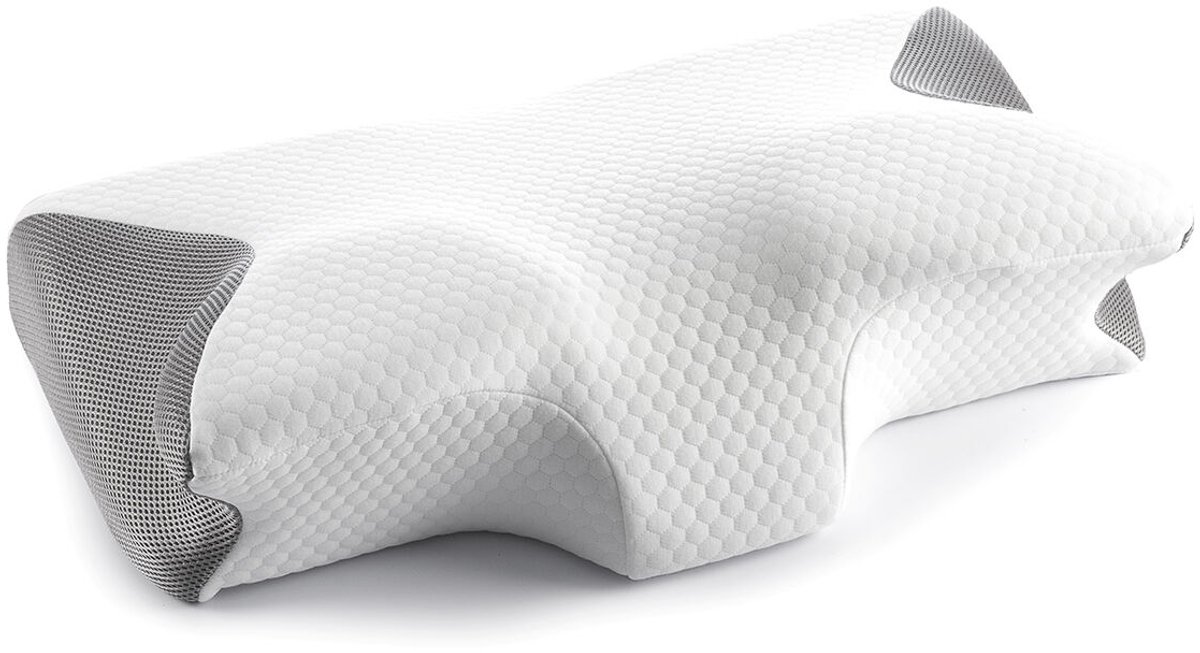 Sleeptight Vlinderkussen - Orthopedisch Hoofdkussen tegen Nekklachten - Ergonomisch Anti Snurk Hoofdkussen – Traagschuim Memory Foam - 65x35x13cm