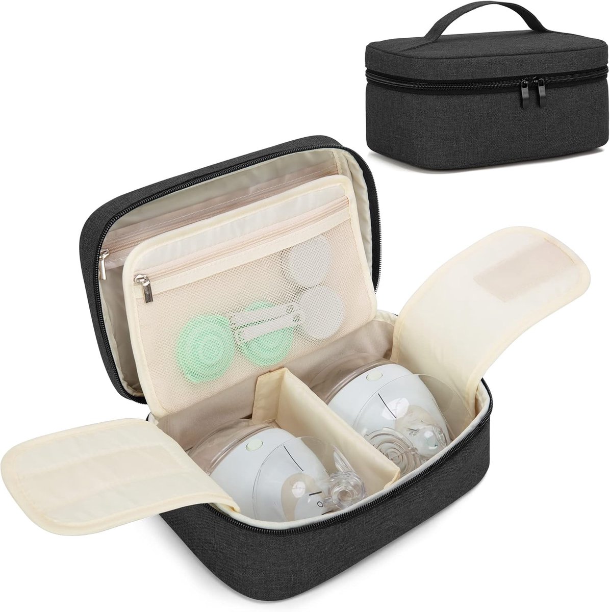 Damero Borstkolven-opbergtas, zwart, Medium, koffer