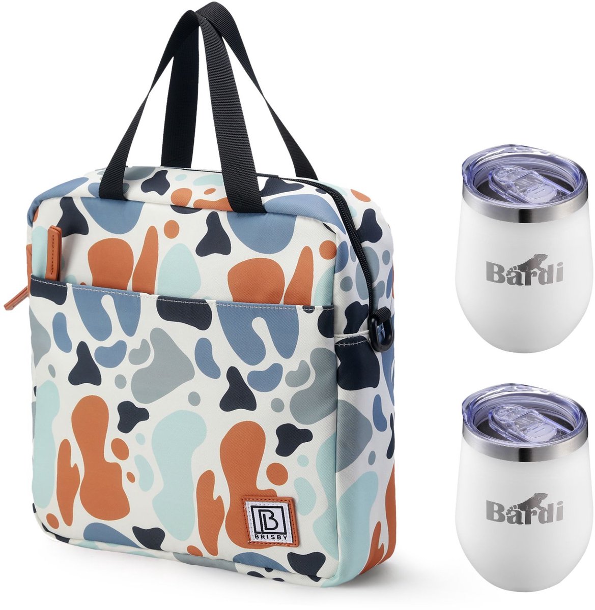 Brisby Koeltas 7L Palette + 2 Brisby Thermosbekers Wit – Complete Lunch-set voor Onderweg!