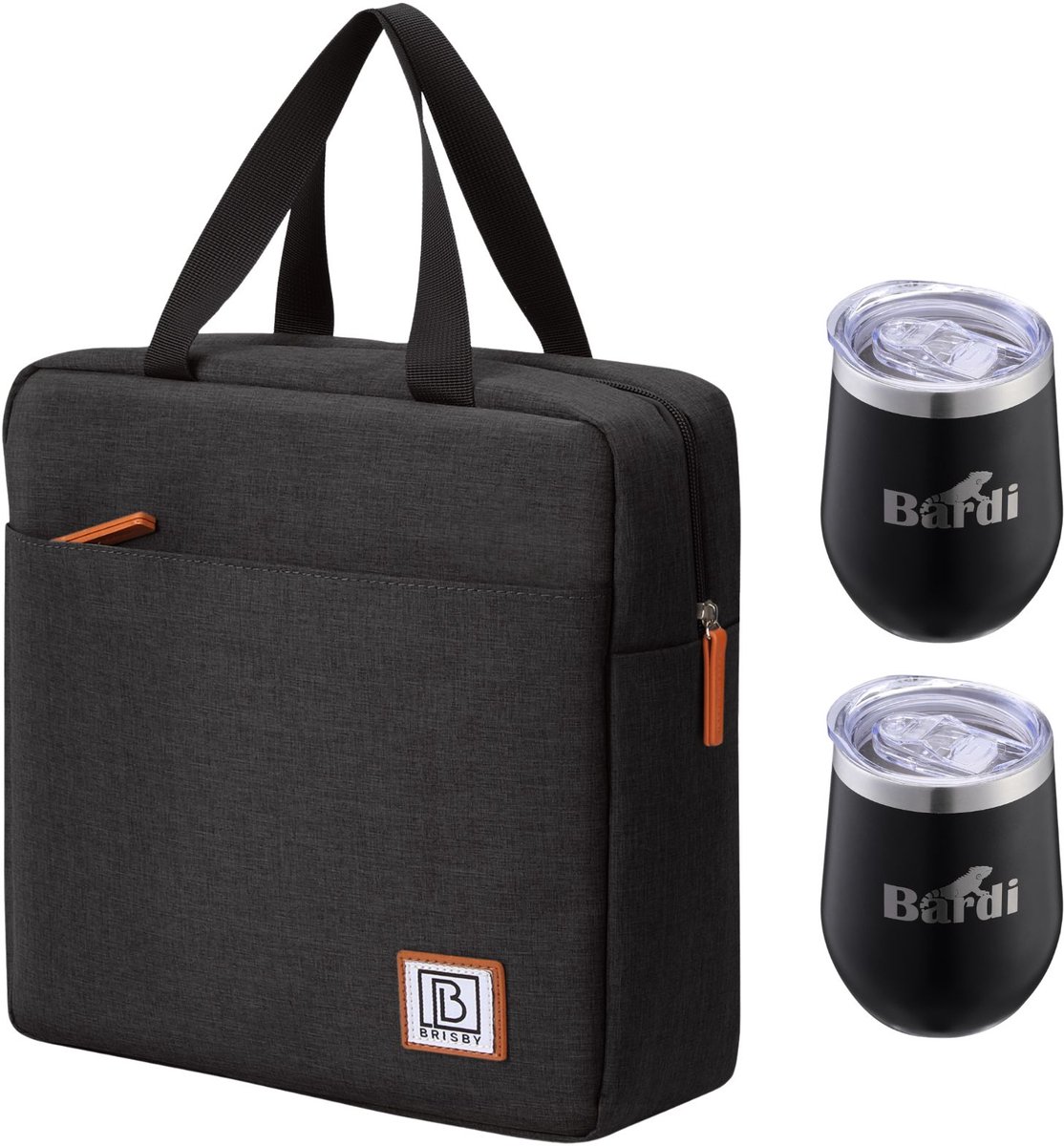 Brisby Koeltas 7L Zwart + 2 Brisby Thermosbekers Zwart – Complete Lunch-set voor Onderweg!