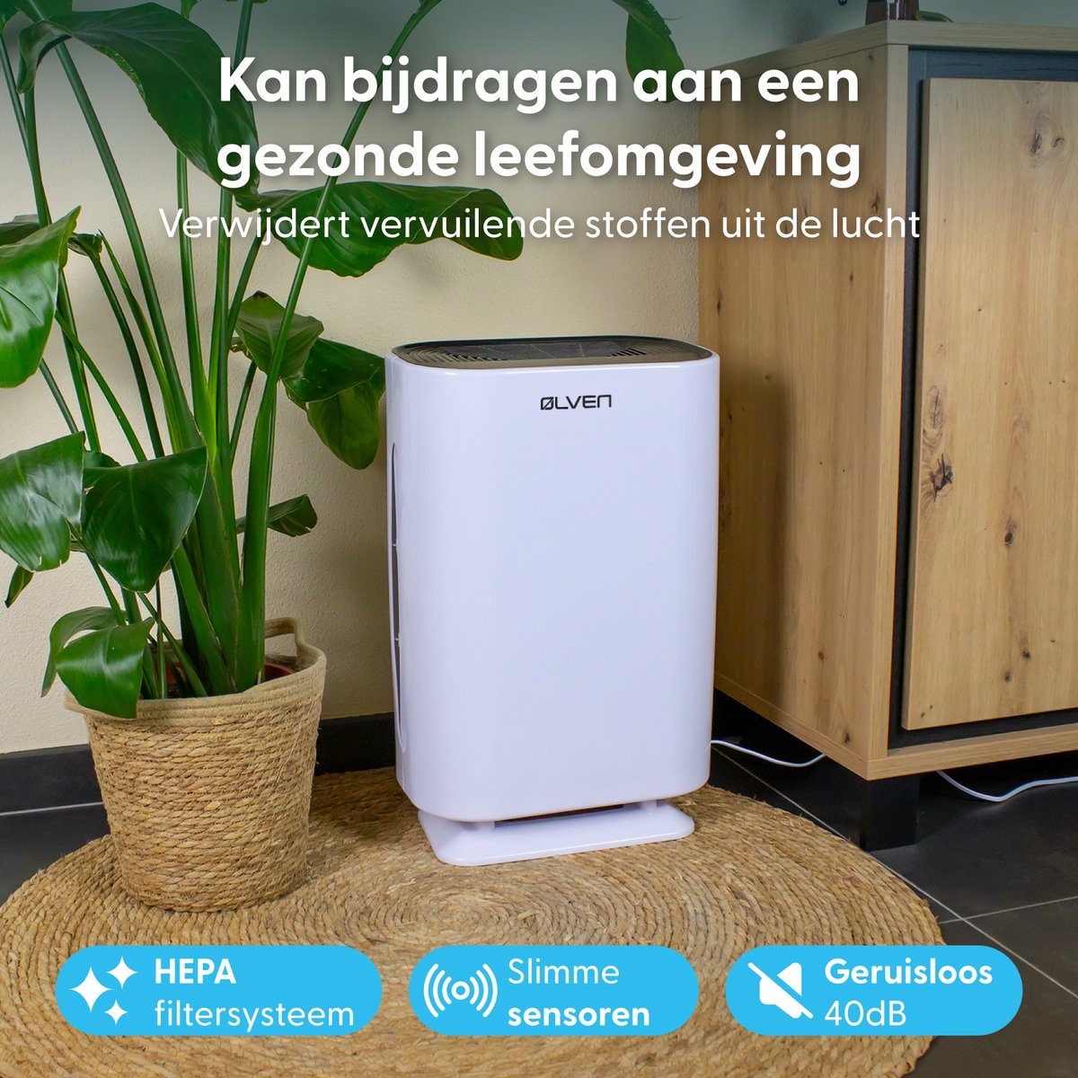 Ølven Luchtreiniger - Air Purifier - Hepa Filter & Ionisator - Luchtfilter - 180 m³/u - Air Cleaner — afbeelding 5