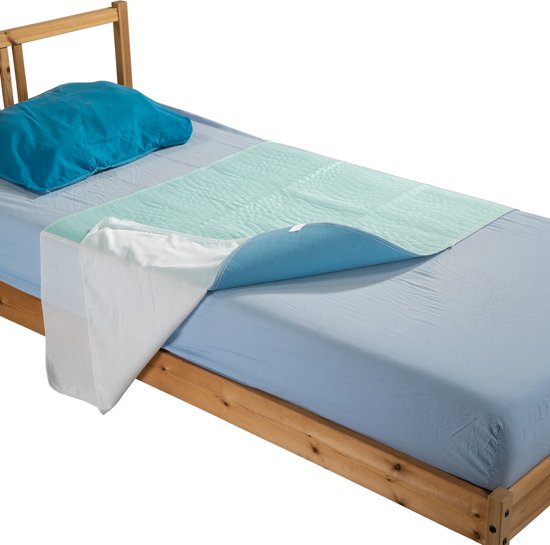 Wasbare bed onderlegger met instopstroken 85x90 cm - Duurzaam en milieubewust - Incontinentie bedonderlegger - Matrasbeschermer van Zorg Totaal — afbeelding 4