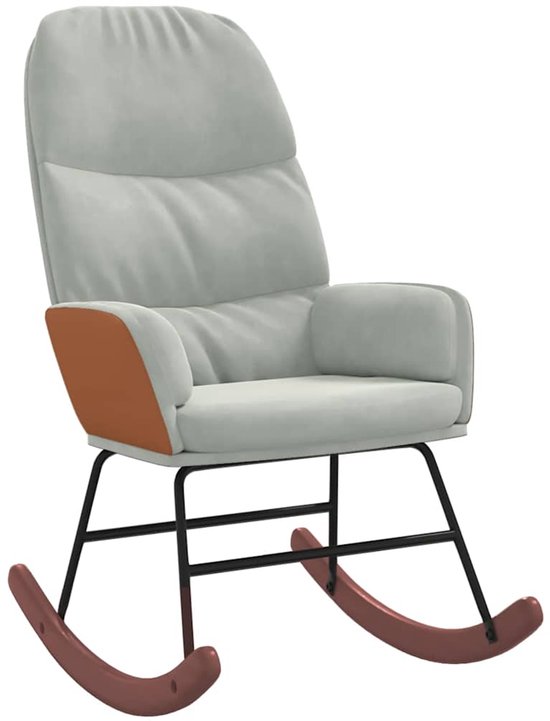 vidaXL - Chaise à bascule - velours - gris clair