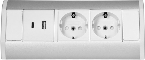 Stekker tweeweg, euro, 2.5a 42 x 62 x 42 mm wit