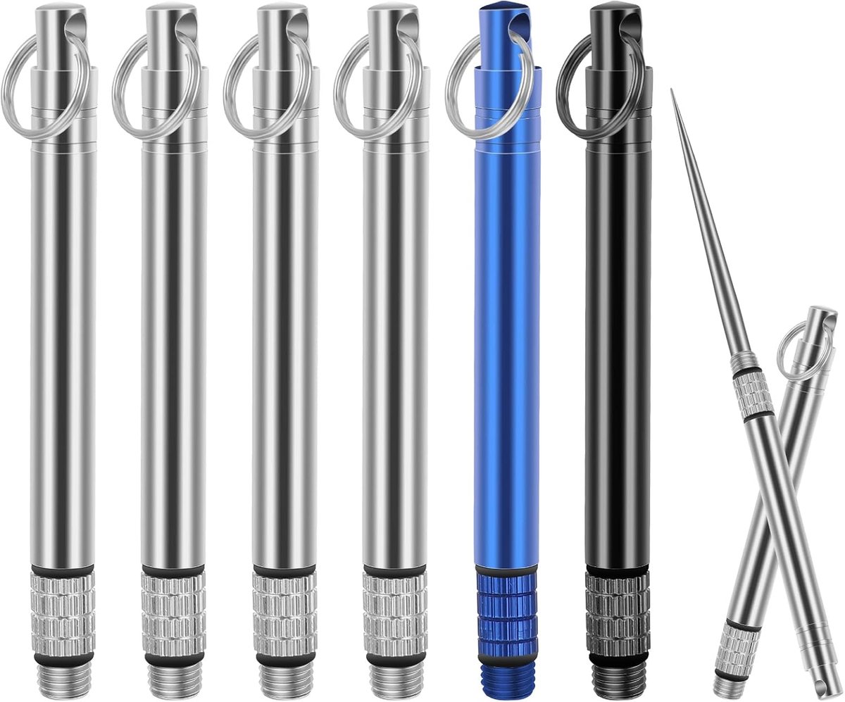 Draagbare waterdichte titanium tandenstokers - 6 stuks voor camping, picknick en reizen
