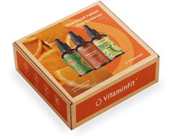 VitaminFit Weerstand Kids Pakket - 100% Natuurlijk & Plantaardig - Combinatie Vitamine C Kids + Multivitamine D3 Kids + Echinacea - Druppels